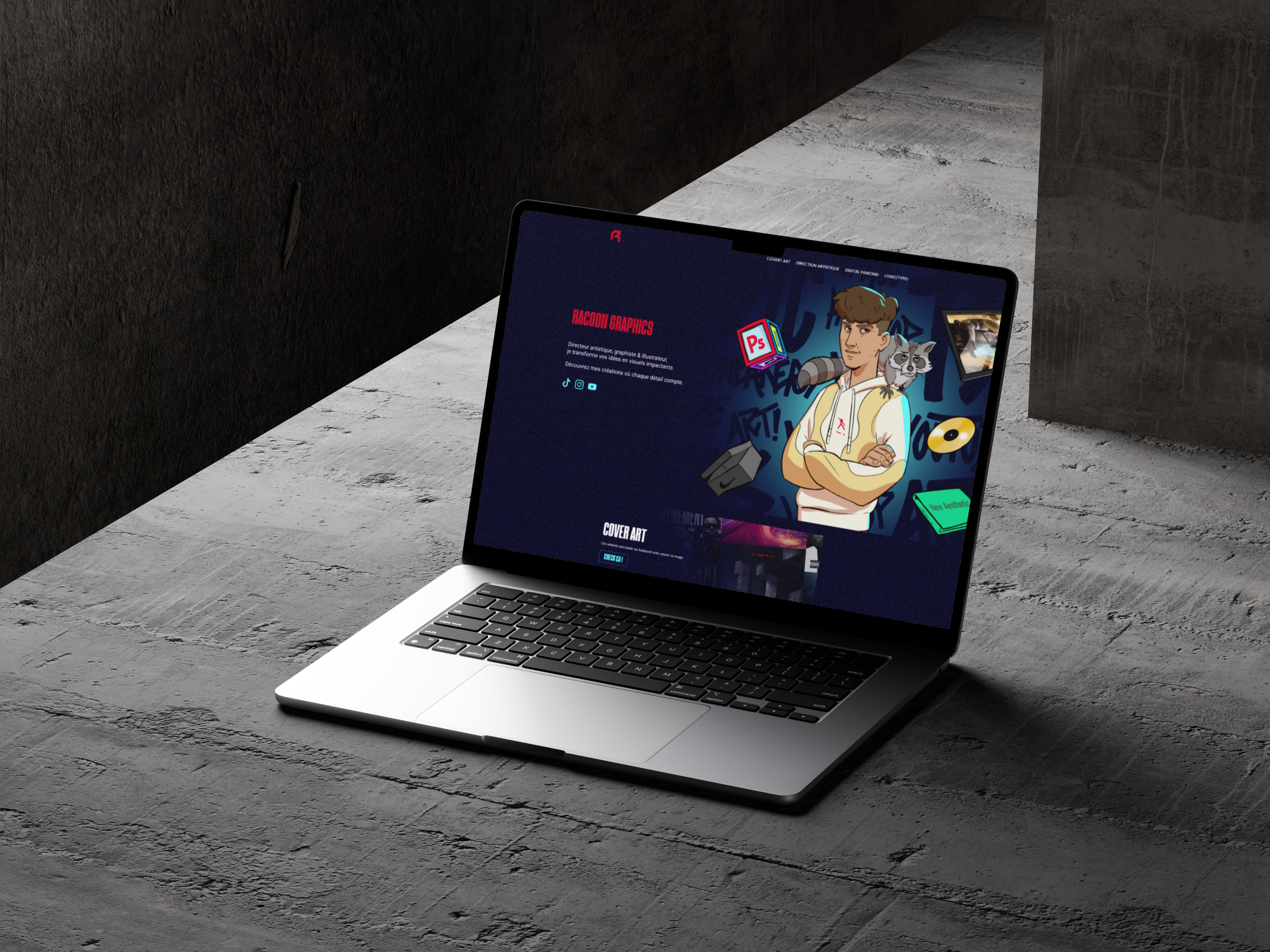 Racoon Graphic — site WordPress