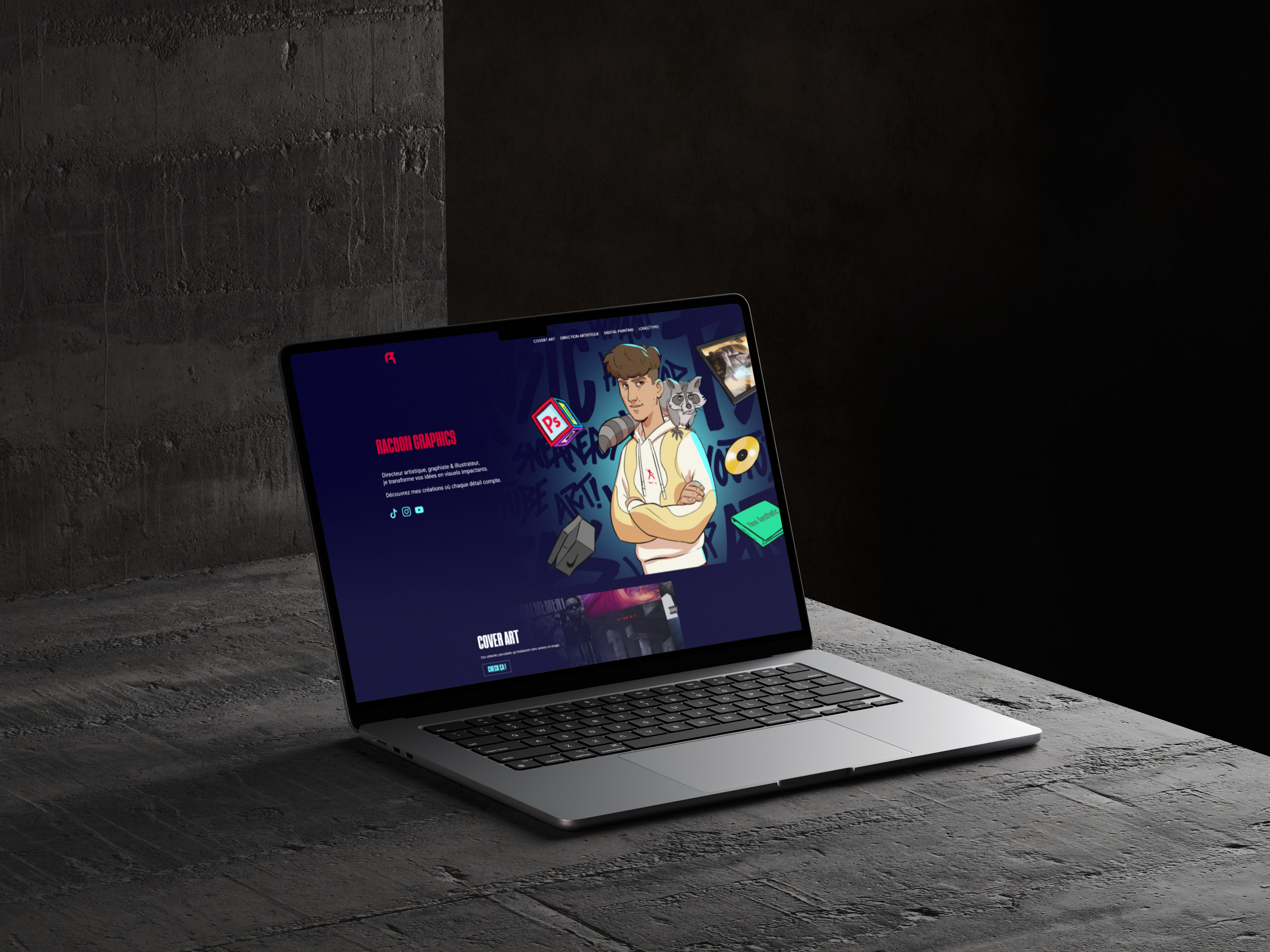 Racoon Graphic — site WordPress